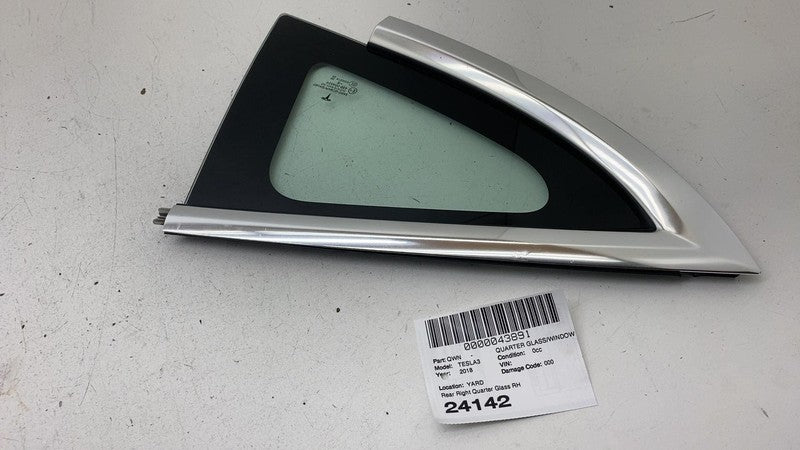 1080706-00 ⭕ 2017-2020 Tesla Model 3 M3 Rear Right Quarter Fixed Window Glass RH 1080706-00