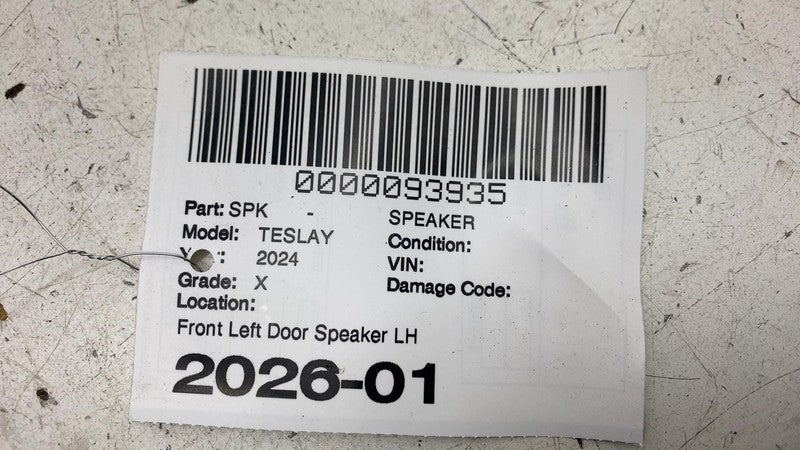 ⭕ 20-24 Tesla Model Y Front Left Door Audio System Woofer Speaker 1079