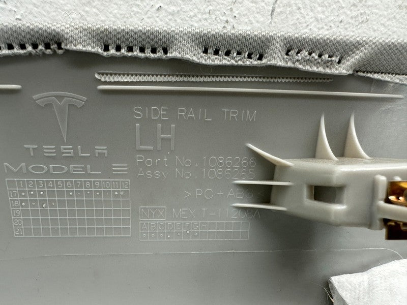 1086266 ⭕ 2017-2022 Tesla Model 3 Driver Side Rail Trim Cover Left Assembly 1086266 OEM
