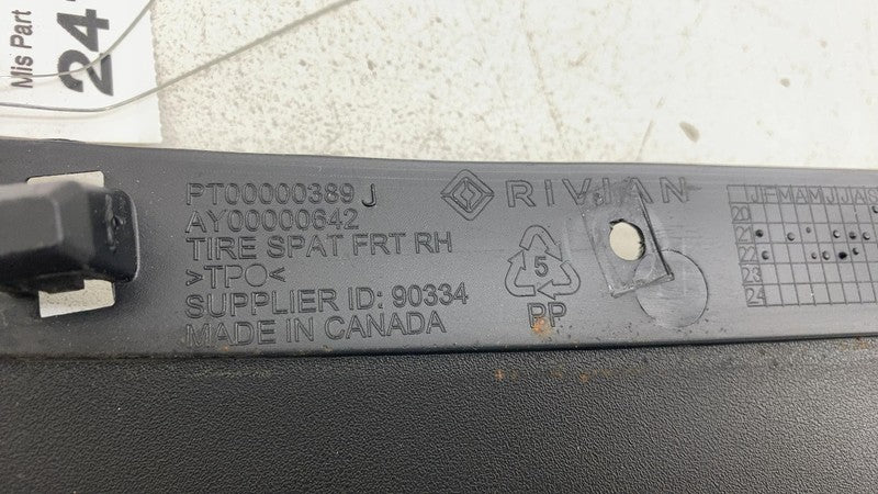⭕ 2022 2023 2024 Rivian R1T R1S Front Right Tire Spat OEM PT00000389