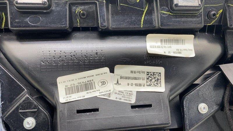 1007936-52-N ⭕ 2016-2020 Model S Front Right Interior Door Panel Trim Card Cover 1007936-52-N