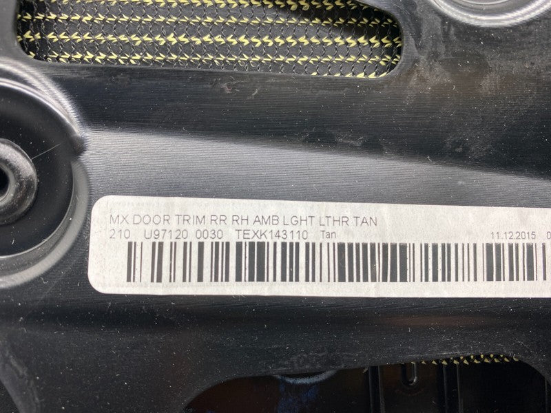 1036642-00-B ⭕ 2016-2020 Tesla Model X Rear Right Carrier Door Panel Trim Pad w/ Card Molding