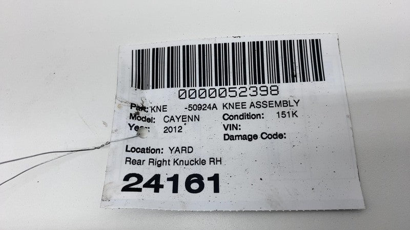 2011-2014 Porsche Cayenne Rear Right Spindle Knuckle Hub Rotor + Control Arm AWD