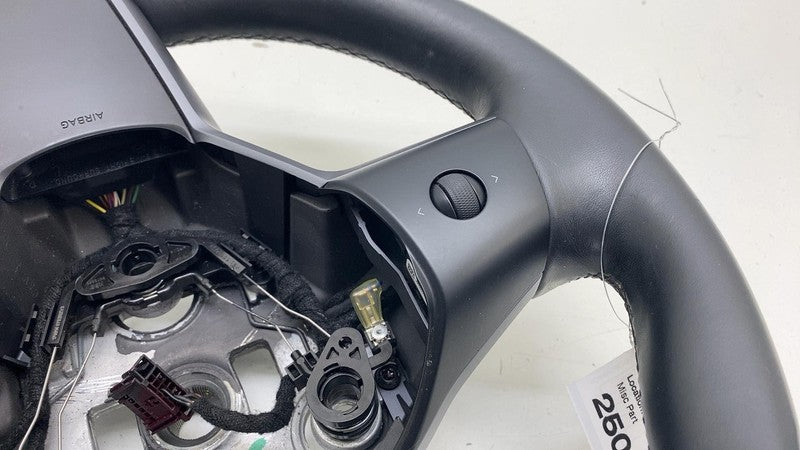 110532469F ⭕ 2017-2020 Tesla Model 3 M3 Steering Wheel Leather Black Assembly 1105324-69-F