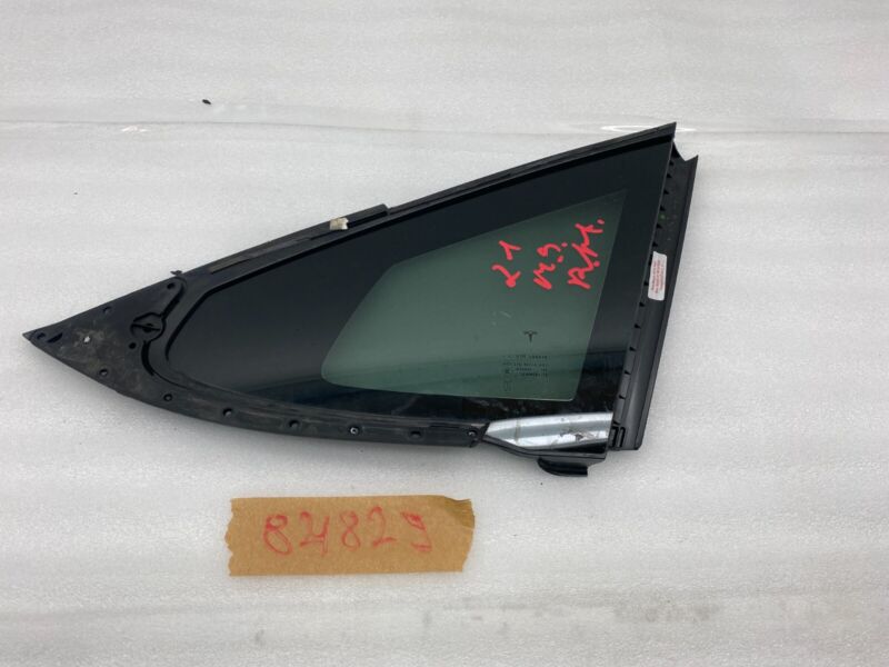 E6 43R-008010 2012-2020 Tesla Model S Rear Passenger Side Quarter Fixed Glass Right Assembly