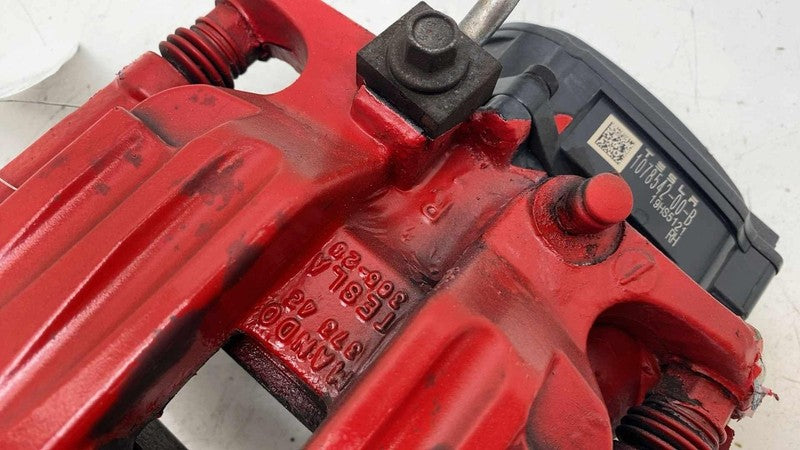 ⭕ 16-20 Model X Rear Passenger Caliper Red w/ Brake Hose Line Right 10