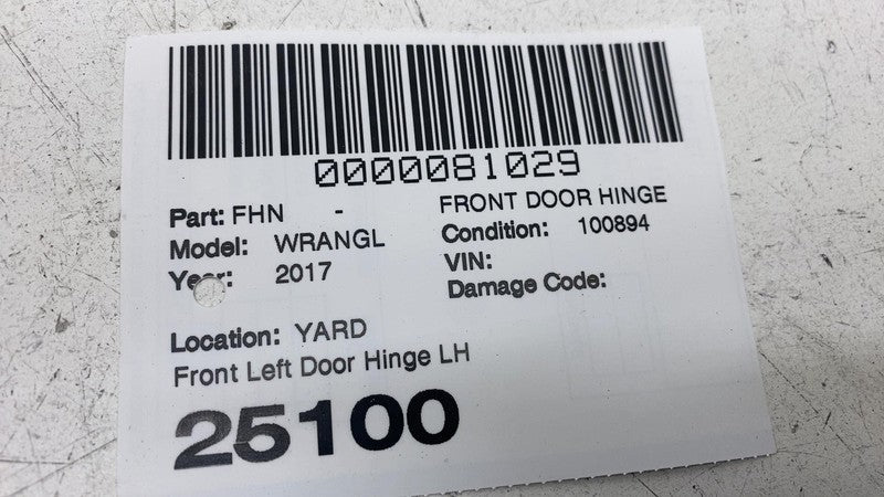 55395393 ⭕ 07-18 Jeep Wrangler Front Driver Side Upper & Lower Door Hinge Left 55395393