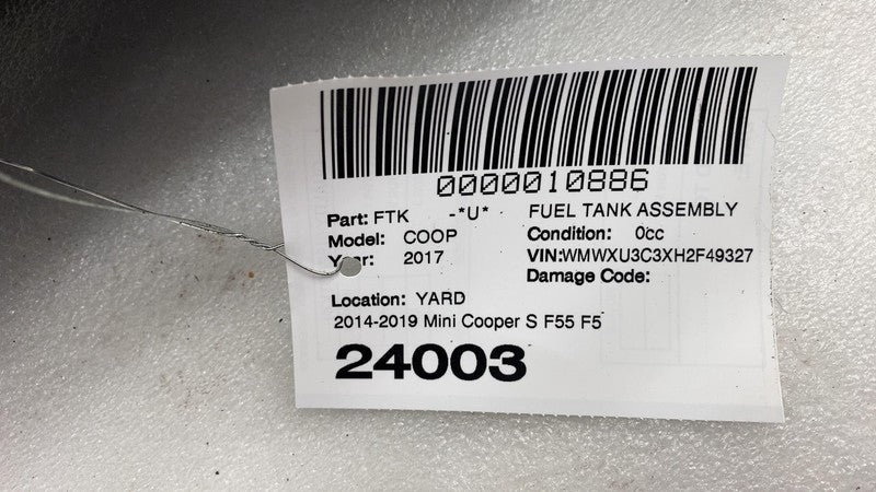 2015 2016 2017 2018 2019 2020 Mini Cooper S F55 Fuel Tank Gasoline Res