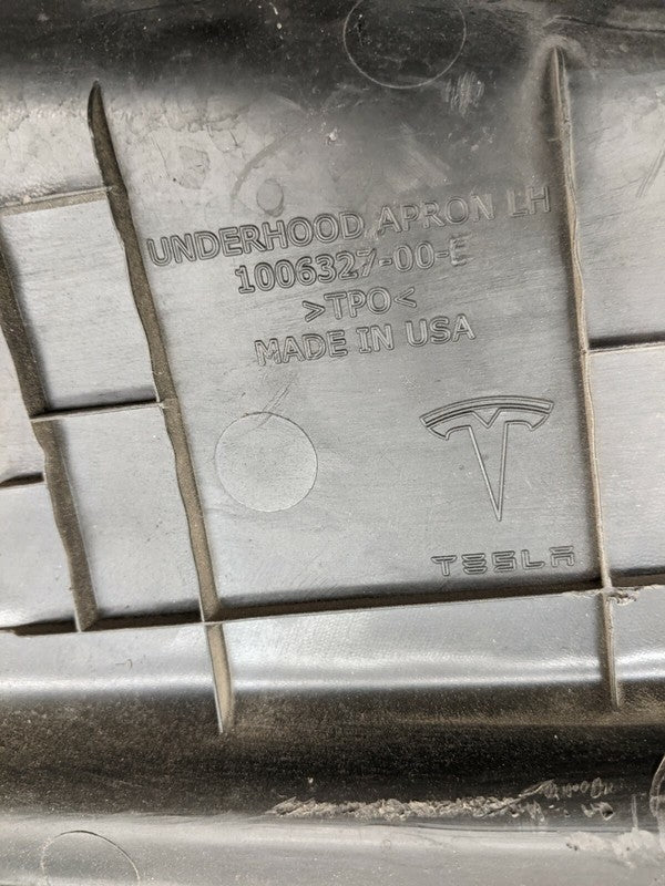 ⭕ 12-15 Tesla Model S Front Left Frunk Under Hood Apron Cover Trim 100