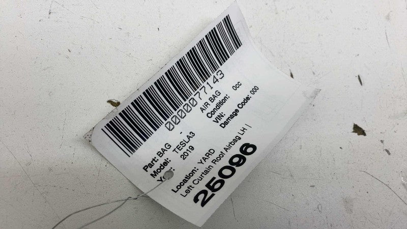 107782700E ⭕ 2017-2023 Tesla Model 3 Driver Side Curtain Roof Airbag Head Left 1077827-00-E