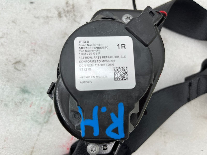 108127901F ⭕ 17-23 Model 3 M3 Front Passenger Side Seat Belt & Retractor Right 1081279-01-F