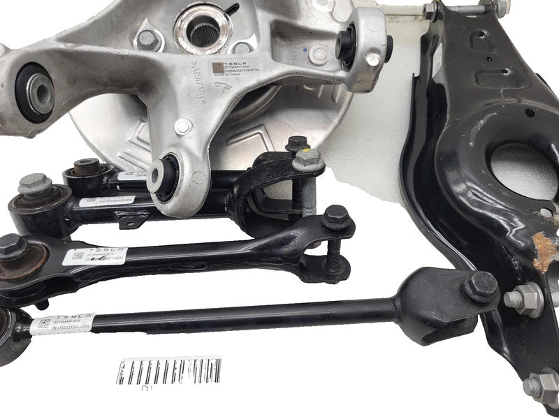 1044411 00 F ⭕17-23 Model 3 Rear Left Knuckle Hub w/ Upper + Lower AFT Toe Link 1044411-00-F