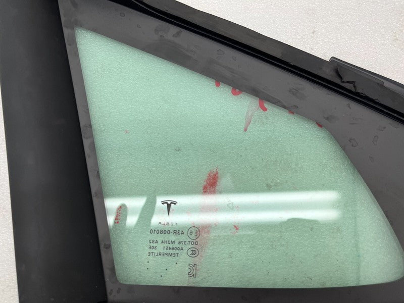 E6 43R-008010 ⭕ 2012-2020 Tesla Model S Rear Passenger Side Quarter Fixed Glass Right Assembly