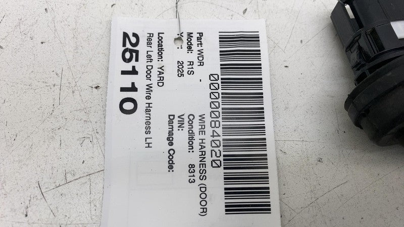 ⭕ 2025 Rivian R1S Rear Driver Side Door Wiring Harness Wire Left LH PT