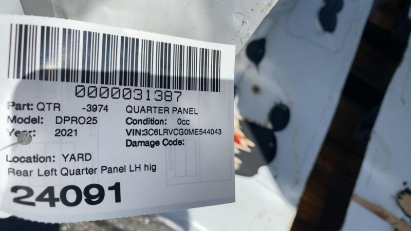 ⭕ 2014-2022 Ram ProMaster 1500 2500 3500 Driver Side Rear Quarter Panel Left