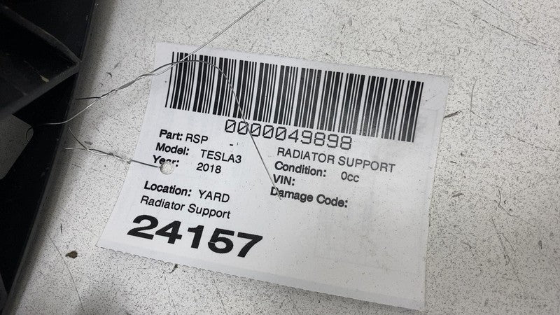 111828900F 2017-2020 Tesla Model 3 Front End Module Radiator Core Carrier Support w/ Latch