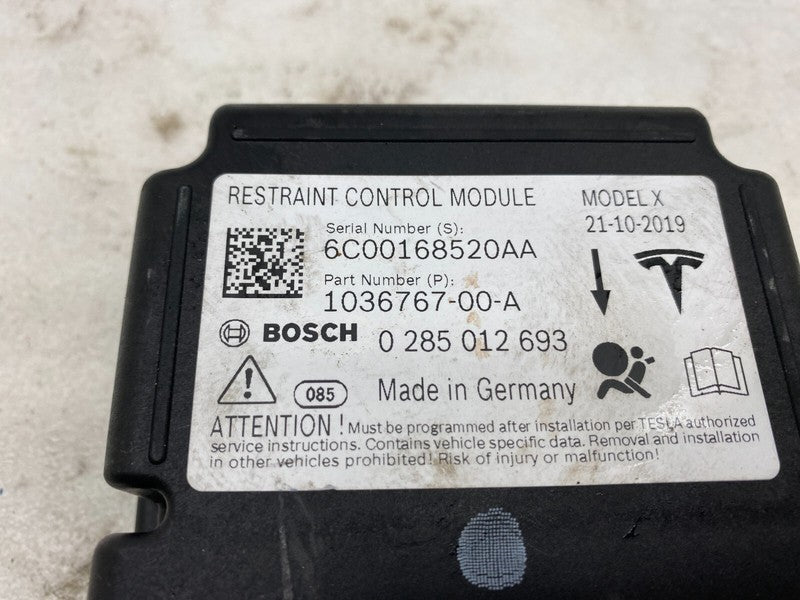 1036767 00 A ⭕ 2016-2020 Tesla Model X Safety Restraint Control Module Computer 1036767-00-A