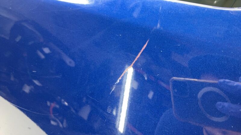 2012-2015 Tesla Model S MS Rear Driver Side Door Shell Panel Left LH Blue - PPSB
