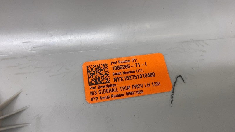 1086265-71-I ⭕ 2017-2020 Tesla Model 3 Rear Headliner Siderail Pillar Trim Left 1086265-71-I