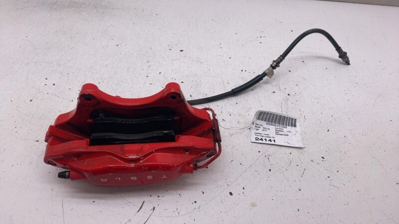 2012-2020 Tesla Model S Front Passenger Side Caliper Red + Brake Hose Line Right