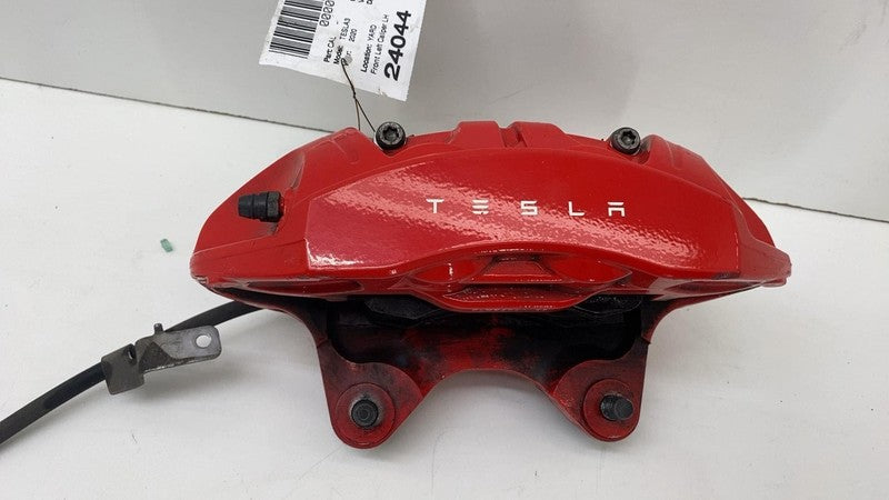 1044641 00 F ⭕ 2017-2023 Tesla Model 3 Front Performance Brake Caliper Red Left 1044641-00-F