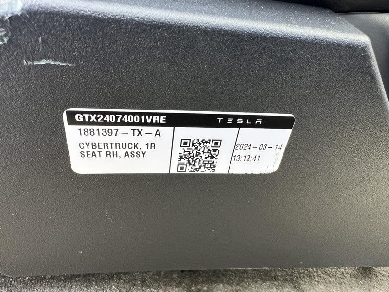1881398-TX-A 24 25 Tesla Cybertruck Front Seat Left & Right + Rear 2nd Row Perforated Black