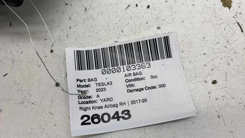 ⭕ 2017-2023 Tesla Model 3 Right Lower Knee Safety Airbag Module RH 107