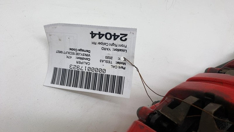 1044642 00 F ⭕ 2017-2023 Tesla Model 3 Front Performance Brake Caliper Red Right 1044642-00-F