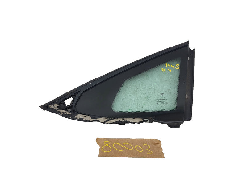 E6 43R-008010 ⭕ 2012-2020 Tesla Model S Rear Passenger Side Quarter Fixed Glass Right Assembly
