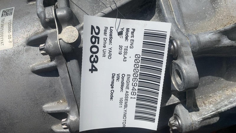 ⭕ 17-20 Tesla Model 3 Rear Drive Unit Engine Motor Low Current AWD 112