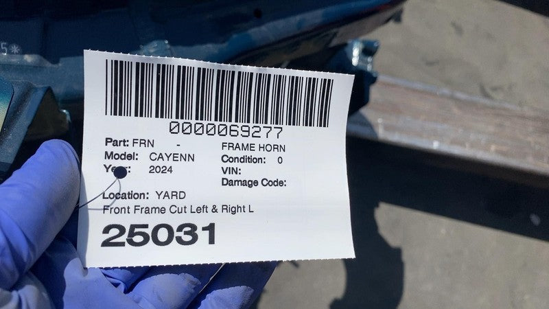 ⭕ 2024 Porsche Cayenne Front Left & Right Frame Horn Structural Cut Out Assembly