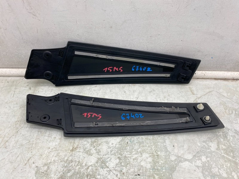 14942 12-15 Model S Left & Right Side B-Pillar Molding Applique Glass Trim 14942/14941