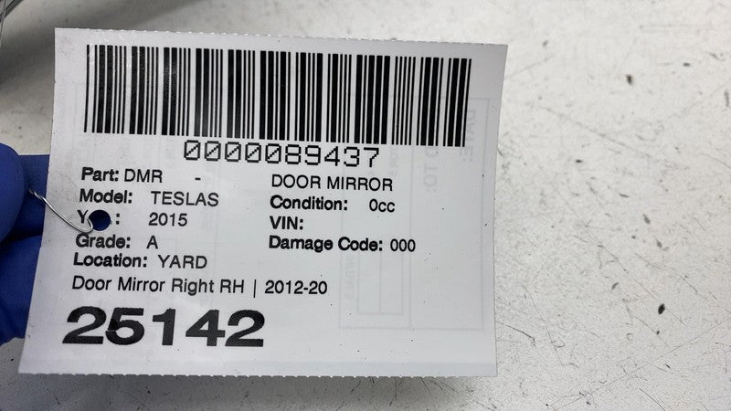 ⭕ 2012-2020 Model S Right Exterior Rear View Door Mirror Black PMBL 10