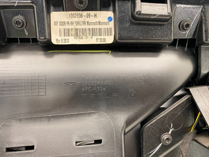 100793609H ⭕ 2012-2020 Model S Front Right Interior Door Panel Trim Card Cover 1007936-09-H