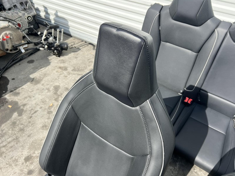1881398-TX-A 24 25 Tesla Cybertruck Front Seat Left & Right + Rear 2nd Row Perforated Black