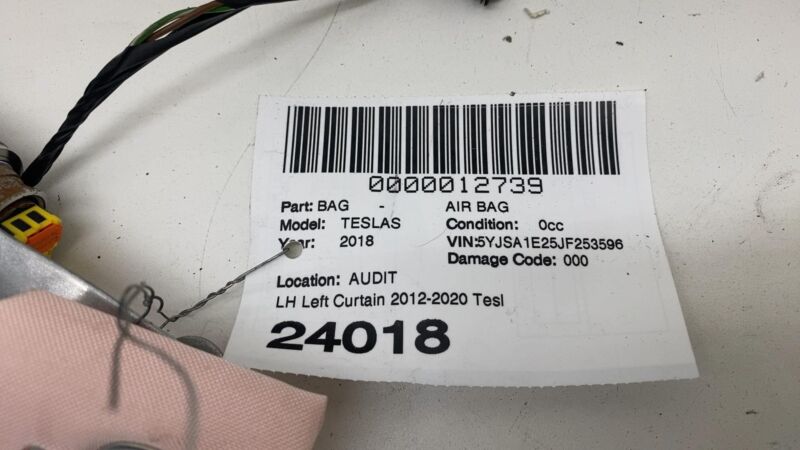 2012-2020 Tesla Model S MS Left Driver Roof Curtain Airbag OEM LH 1005261-00-C
