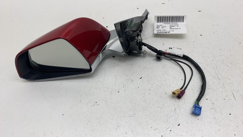 ⭕ 17-20 Tesla Model 3 Left Exterior Rear View Door Mirror Red PPMR 111