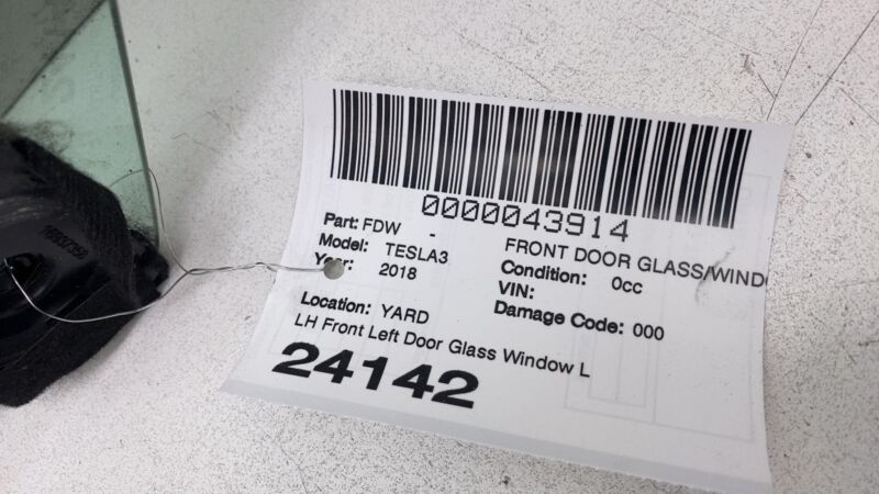 2017-2020 Tesla Model 3 Front Driver Side Door Window Single Panel Glass Left LH