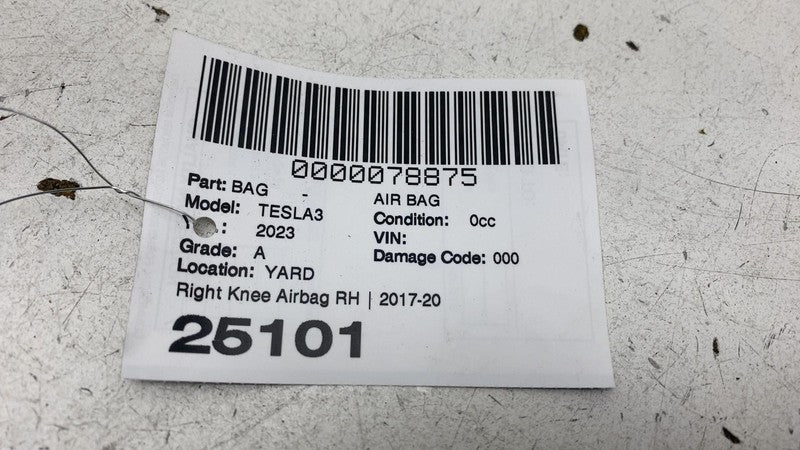 ⭕ 2017-2023 Tesla Model 3 Right Lower Knee Safety Airbag Module RH 107