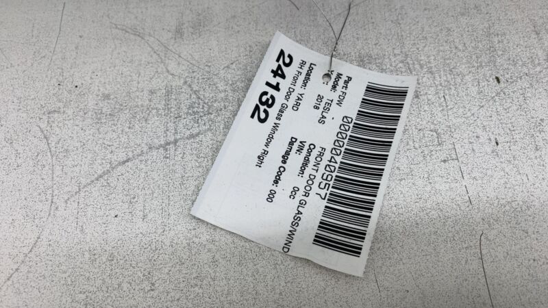 E6 43R-001074 2016-2020 Tesla Model S Front Passenger Side Door Window Glass Right 43R-001074