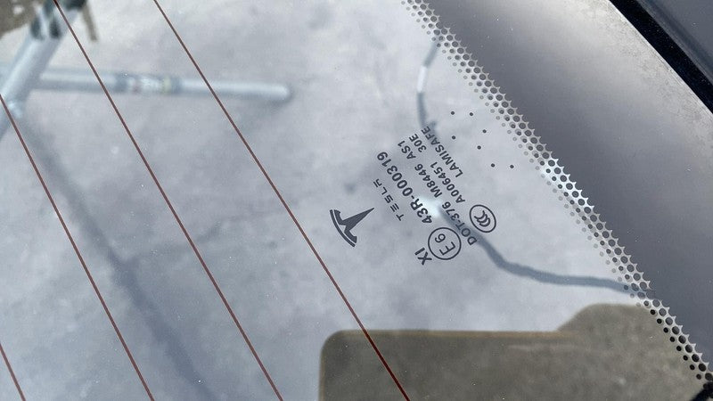E6 43R-000319 2012-2015 Tesla Model S Rear Tailgate Hatch Panel w/ Liftgate Glass Black - PBSB