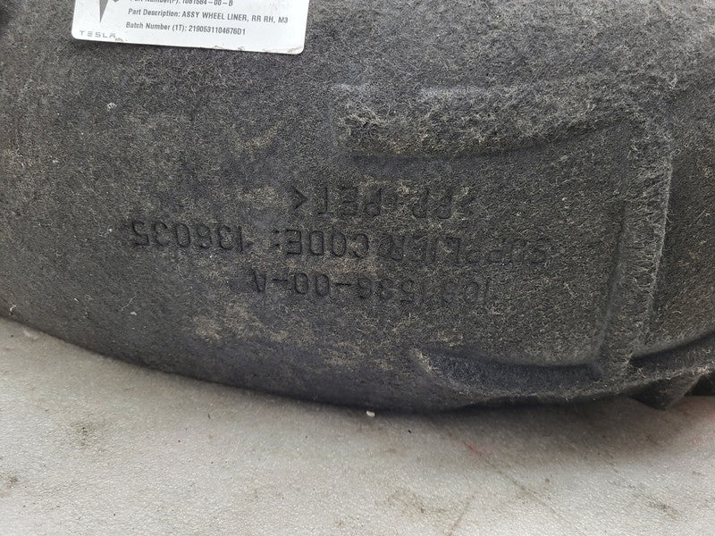 ⭕ 17-23 Model 3 Rear Right Quarter Wheelhouse Liner Splash Shield 1081