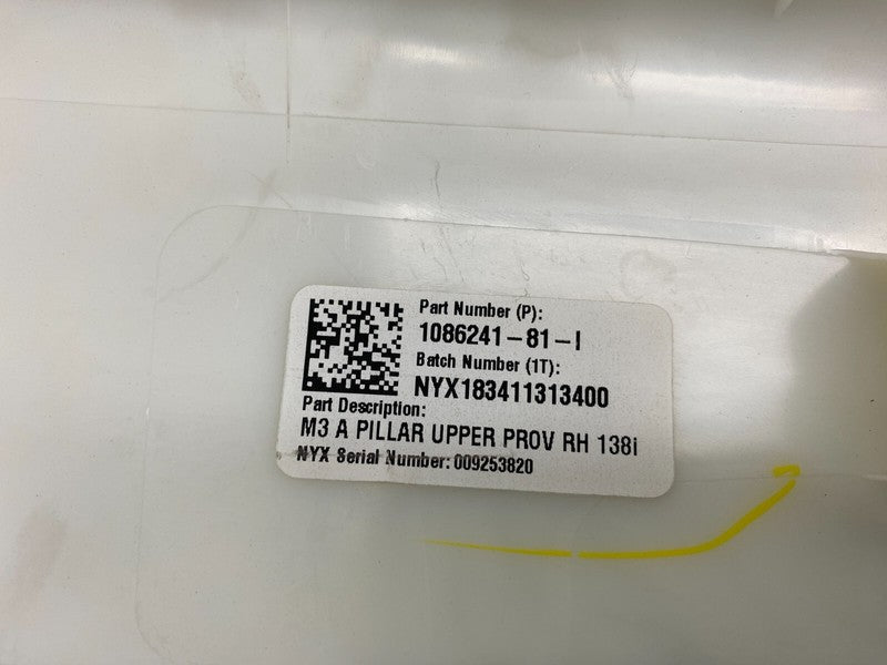 108624181I ⭕ 17-23 Tesla Model 3 Front Left & Right A-Pillar Upper Trim Cover 1086241-81-I