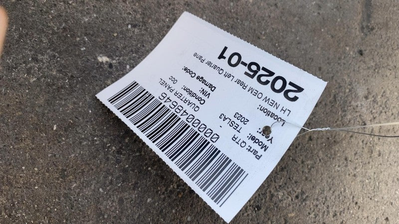 1073677 S0 B NEW 2021-2023 Tesla Model 3 Rear Driver Side Outer Body Side Quarter Skin Left