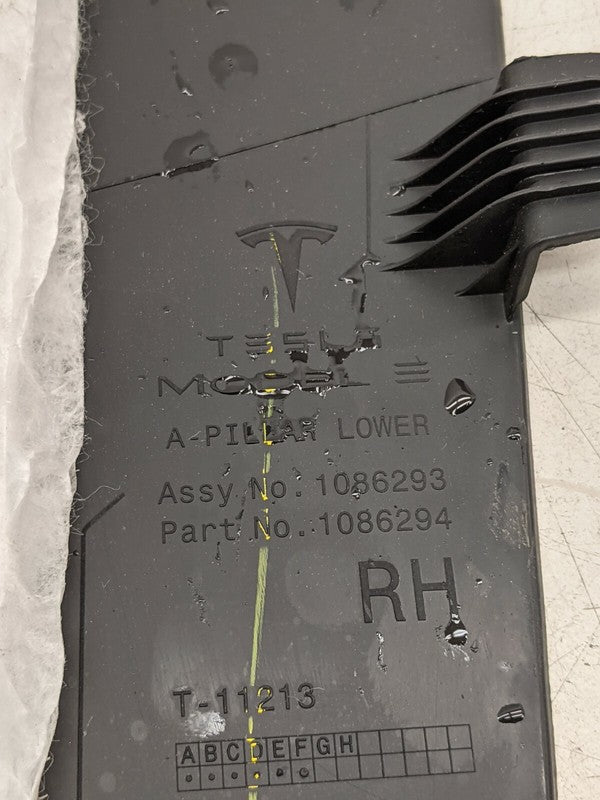 1086293 00 G ⭕ 2017-2022 Tesla Model 3 A-Pillar Scuff Plate Trim Cover Right RH 1086293-00-G