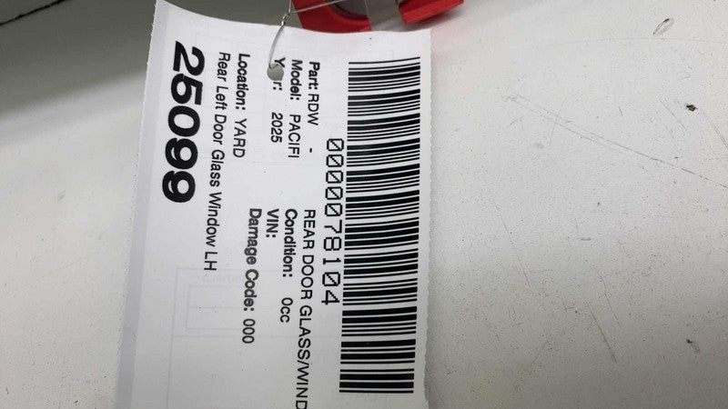 ⭕ 2017-2025 Chrysler Pacifica Rear Driver Side Sliding Door Window Glass Left LH