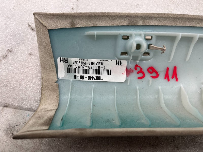1007440 00 K ⭕12-20 Tesla Model S Passenger Side A-Pillar Trim Cover Upper Right 1007440-00-K