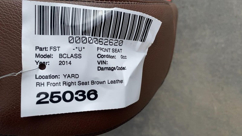 ⭕ 2013-2019 Mercedes-Benz B-Class Front Driver Side 1st Row Seat Brown