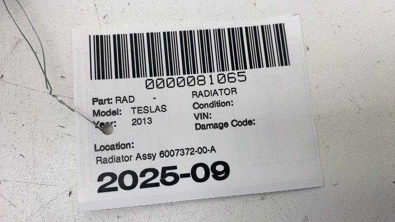 600737200A ⭕ 12-15 Tesla Model S Front Engine Center Cooler Radiator Cooling 6007372-00-A