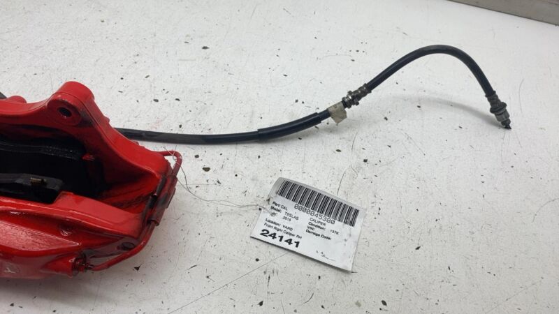 2012-2020 Tesla Model S Front Passenger Side Caliper Red + Brake Hose Line Right